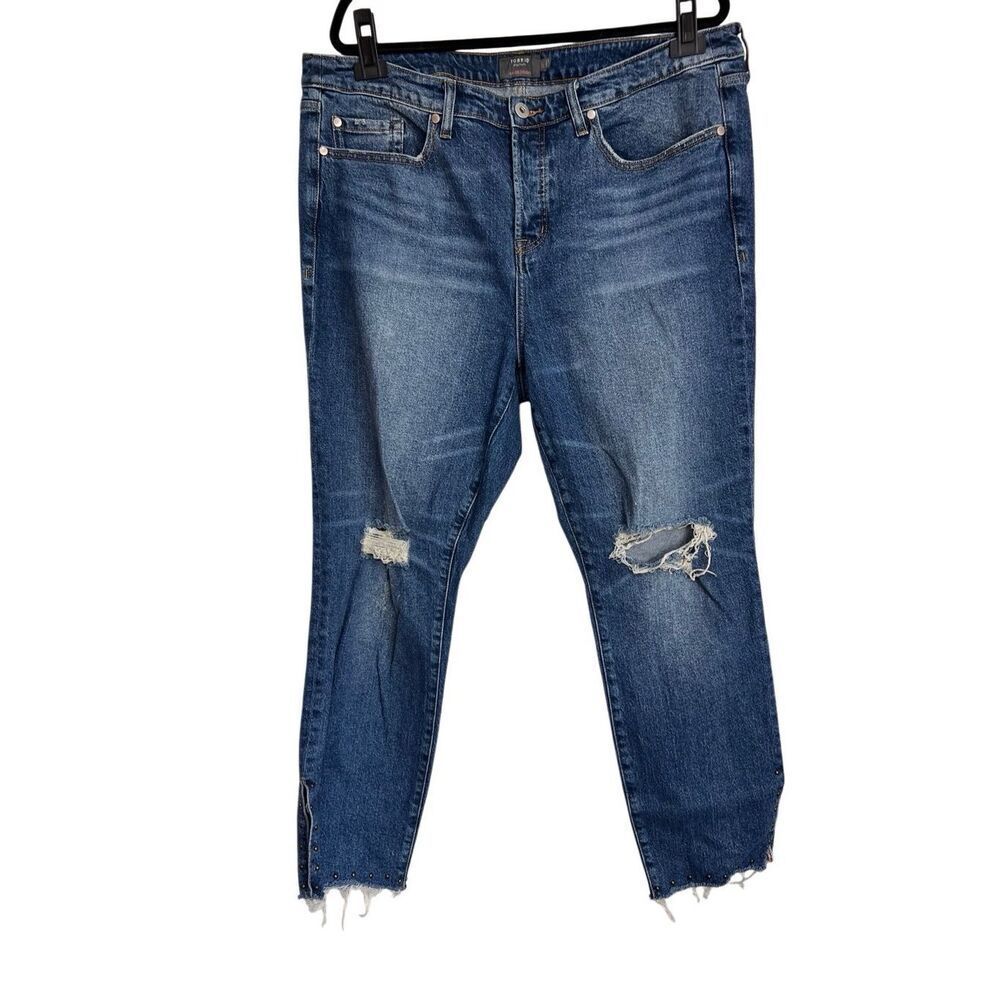 Torrid Jeans‎ Womens 16T Blue Denim High Rise Straight Feel The Fit Button Fly